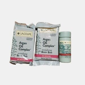 Lot of 3 LaCoupe Argan Oil Complex Body Bar & Lotion For All Skin Types NEW